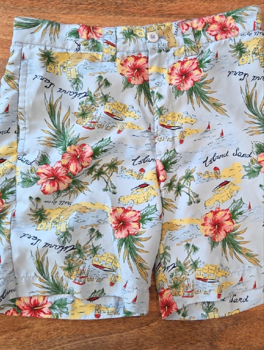 Men's Light Blue Floral Hybrid Shorts - Tropical Print